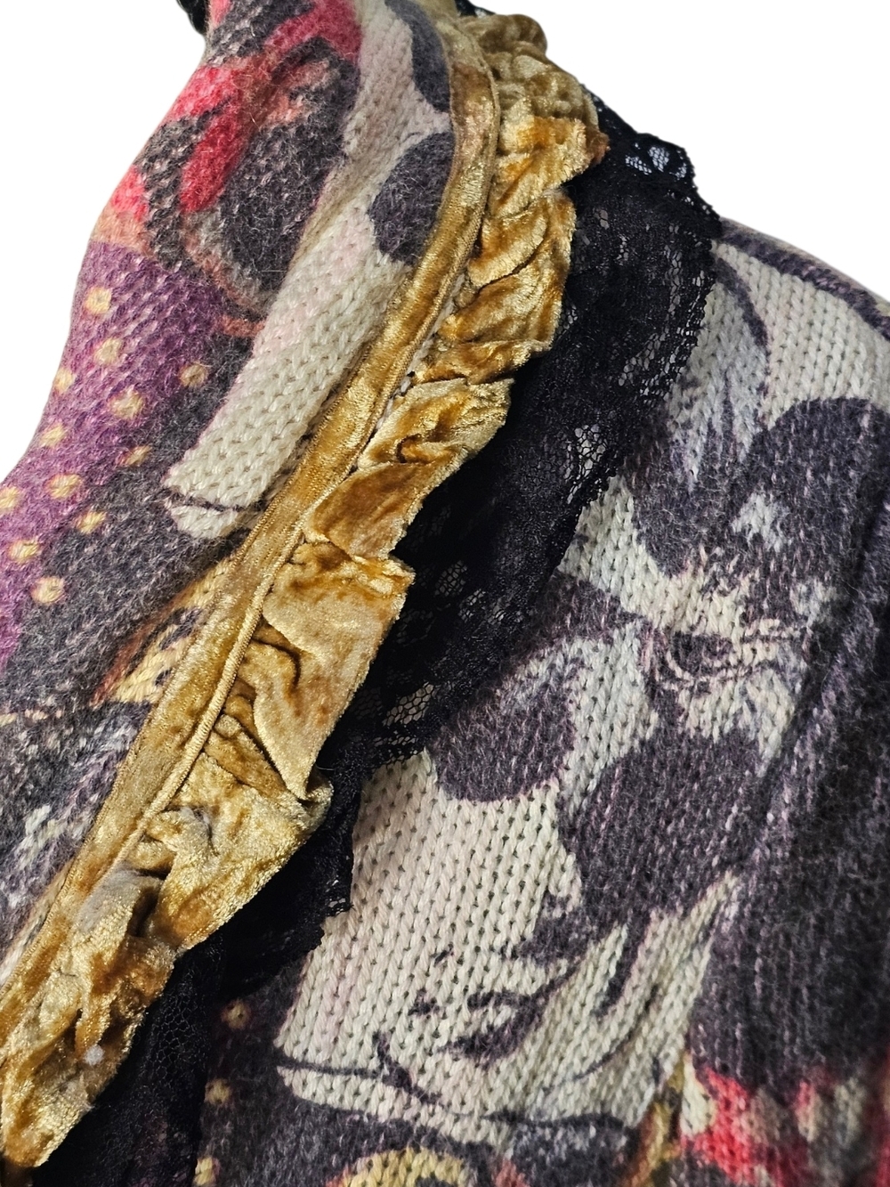 Vintage Alberto Makali Knit Lace Blazer Jacket - Picture 4 of 7